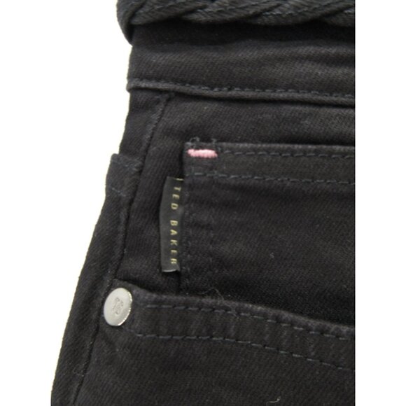 Ted Baker Jeans 32 Straight Denim Stretch Pants Braided Waist Belt - Picture 3 of 11